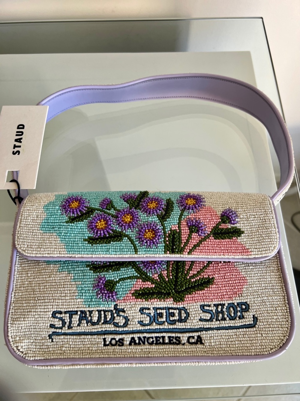 STAUD Tommy Beaded Bag California Aster